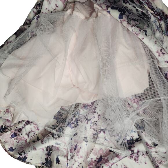 Xscape 12 Floral Ikat Rhinestone Jeweled Long Trumpet Mermaid Prom Dress Purple - Picture 13 of 13